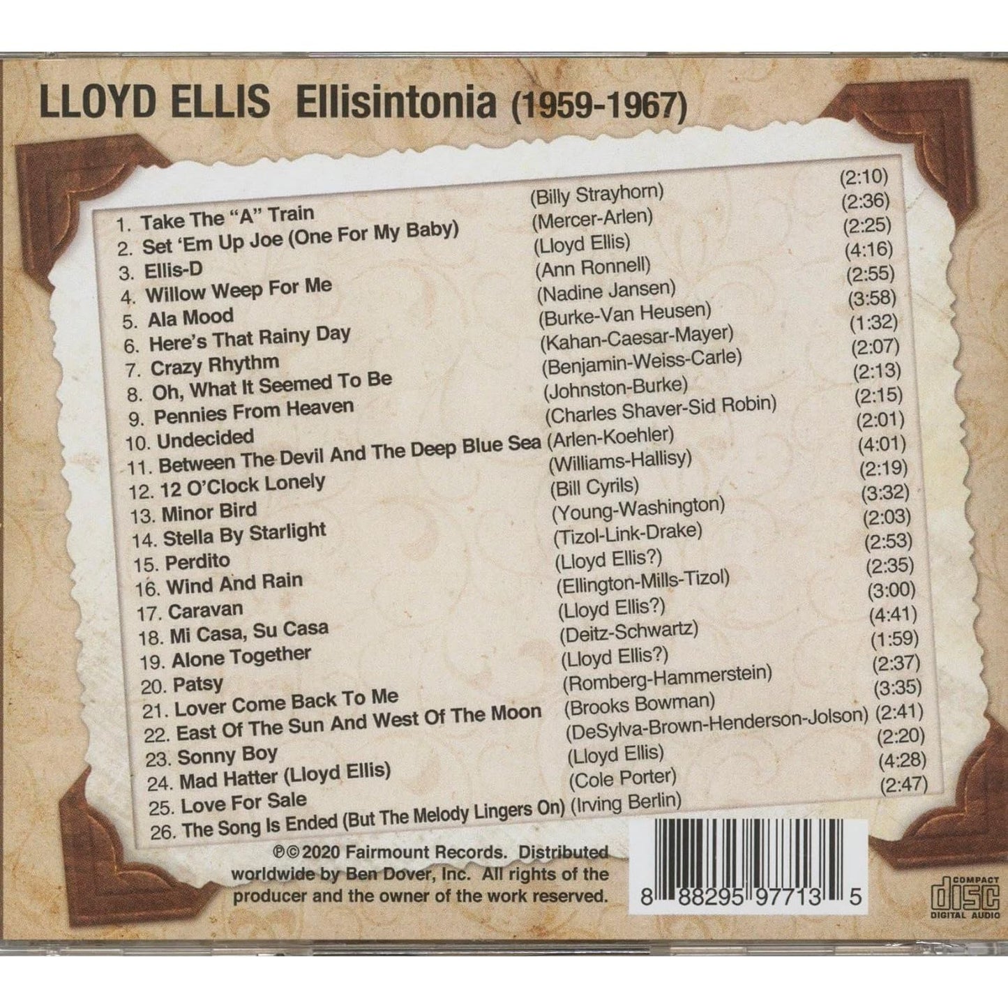 Lloyd Ellis - Ellisintonia (1959-1967) - CD Vinyl Record Hub
