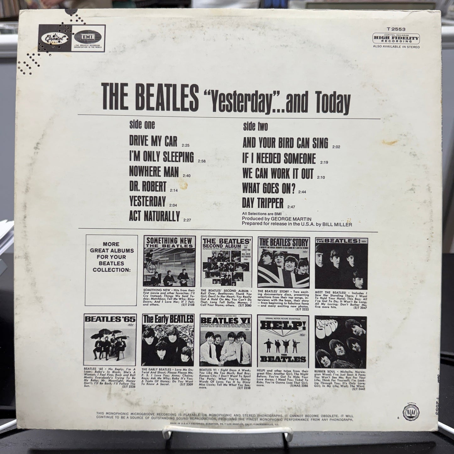 The Beatles - Yesterday And Today - Mono Promo LP Vinyl Record Hub