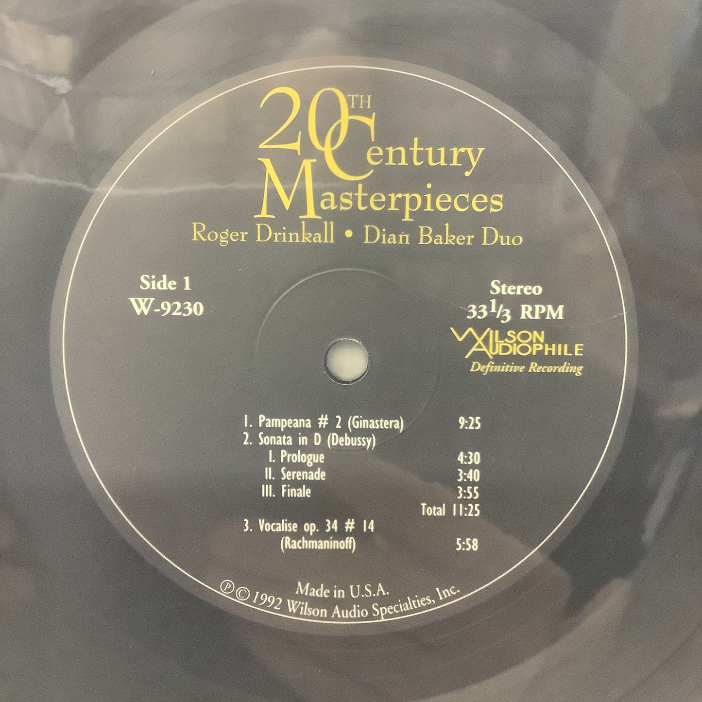 Roger Drinkall/Dian Baker - 20th Century Masterpieces for Piano & Cello - Wilson Audiophile :LP Vinyl Record Hub