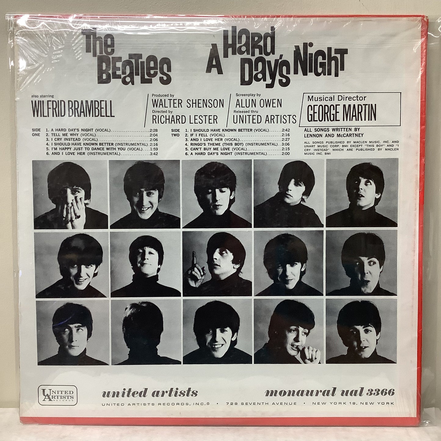 The Beatles - A Hard Day's Night - United Artists Mono LP Vinyl Record Hub