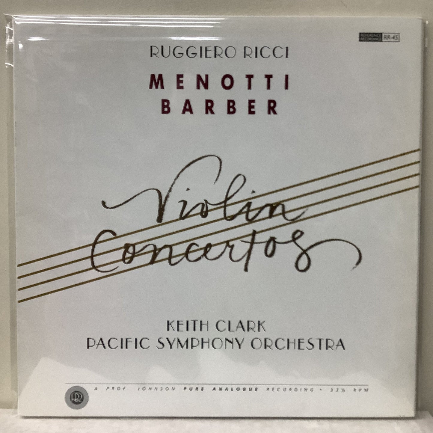 Menotti / Barber - Violin Concertos - Reference Recordings LP Vinyl Record Hub