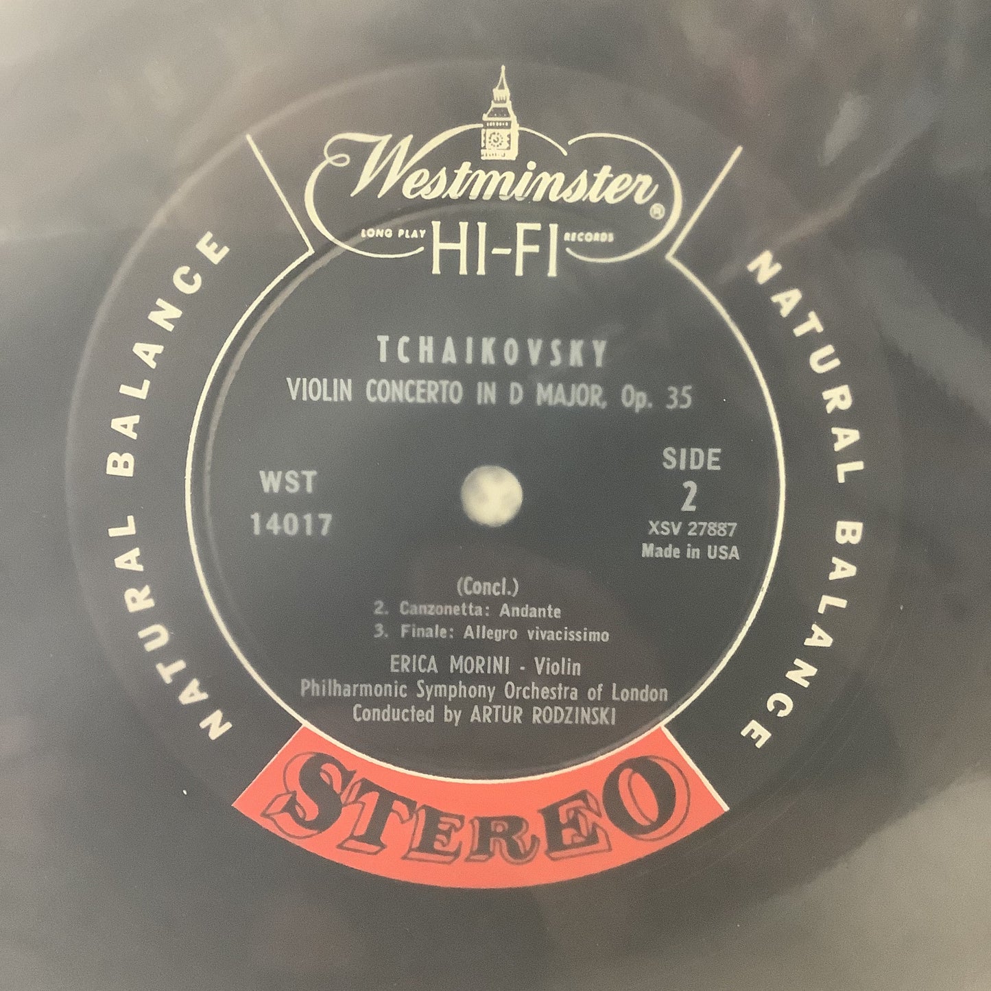 Erica Morini - Tchaikovsky Violin Concerto - Westminster LP Vinyl Record Hub