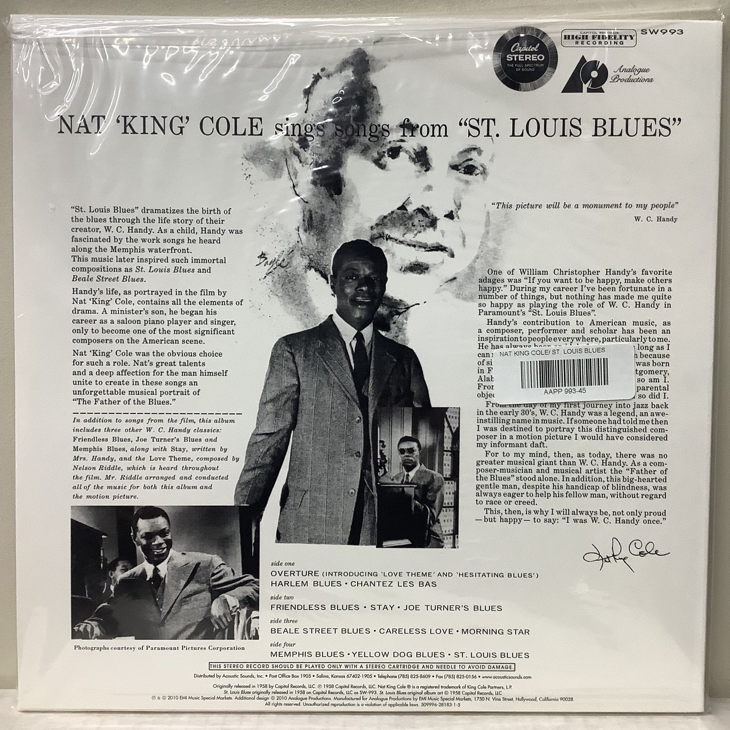 Nat King Cole - St. Louis Blues - Analogue Productions 45rpm LP Vinyl Record Hub