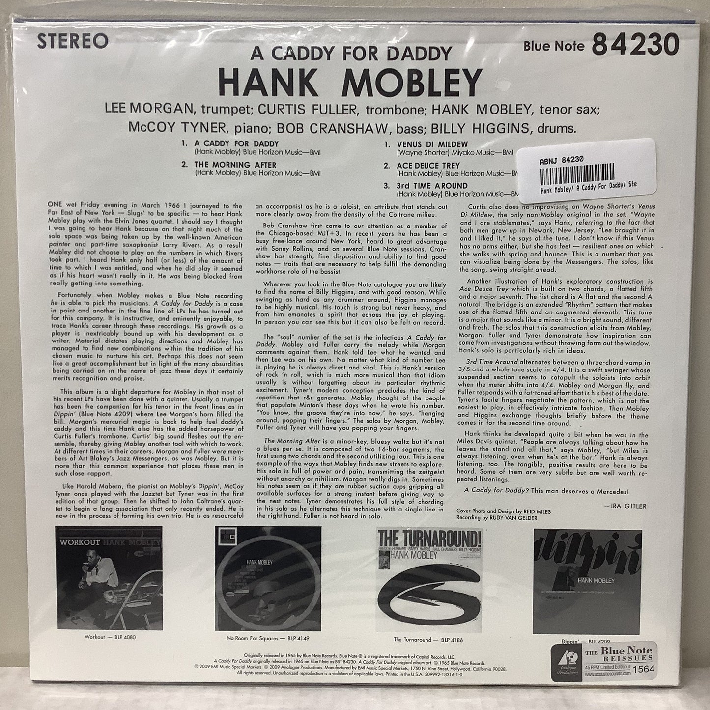 Hank Mobley - A Caddy for Daddy - Analogue Productions 45RPM 2x LP Vinyl Record Hub