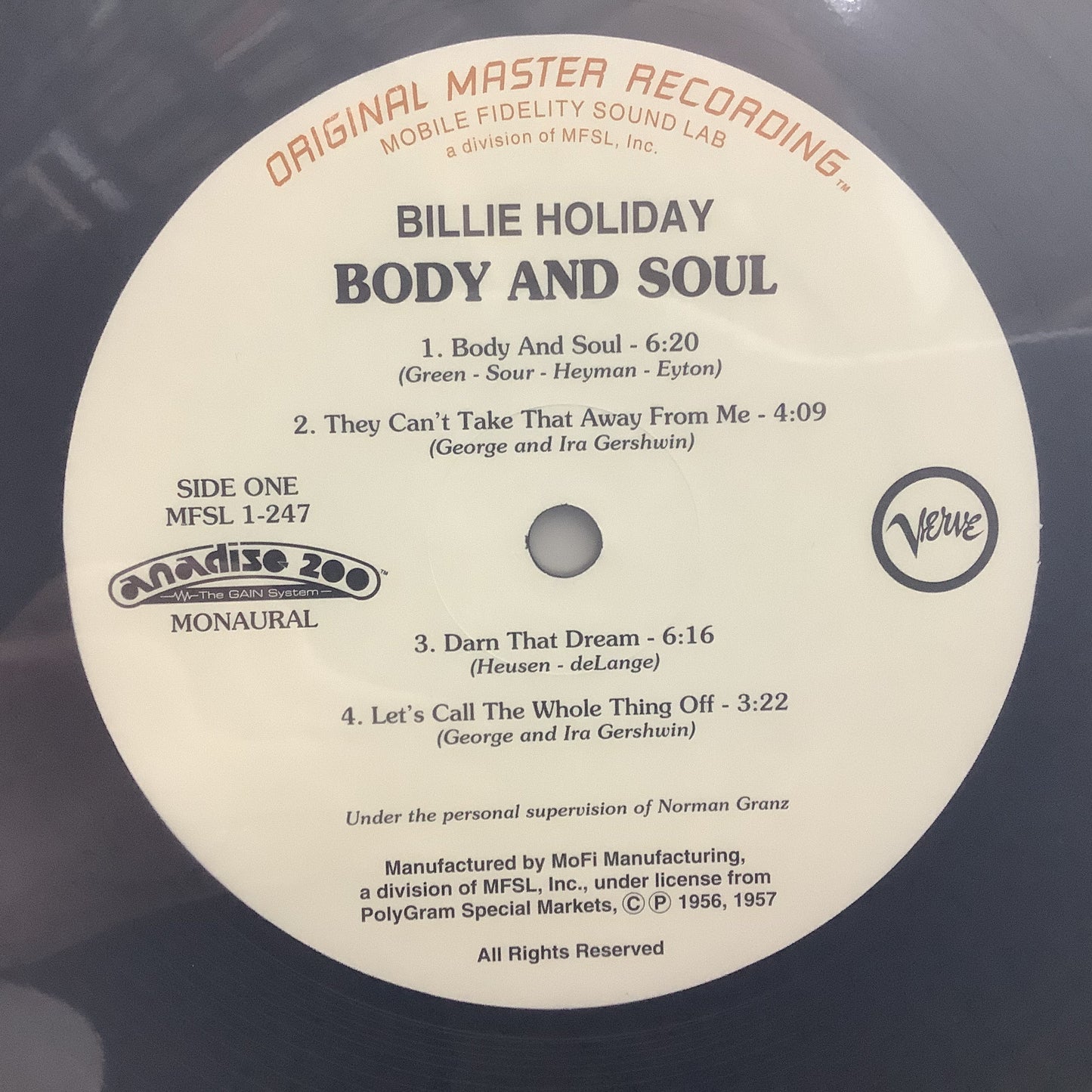 Billie Holiday - Body and Soul - MFSL LP Vinyl Record Hub