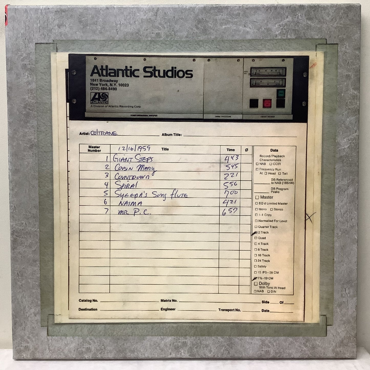 John Coltrane - Giant Steps - Atlantic 45RPM 2x LP Vinyl Record Hub