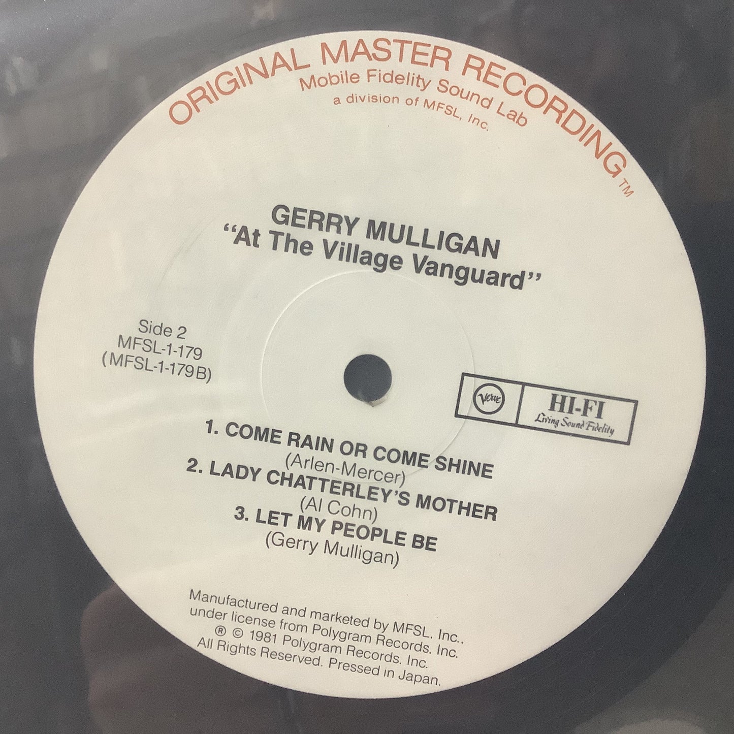 Gerry Mulligan - At the Village Vanguard - MFSL LP Vinyl Record Hub