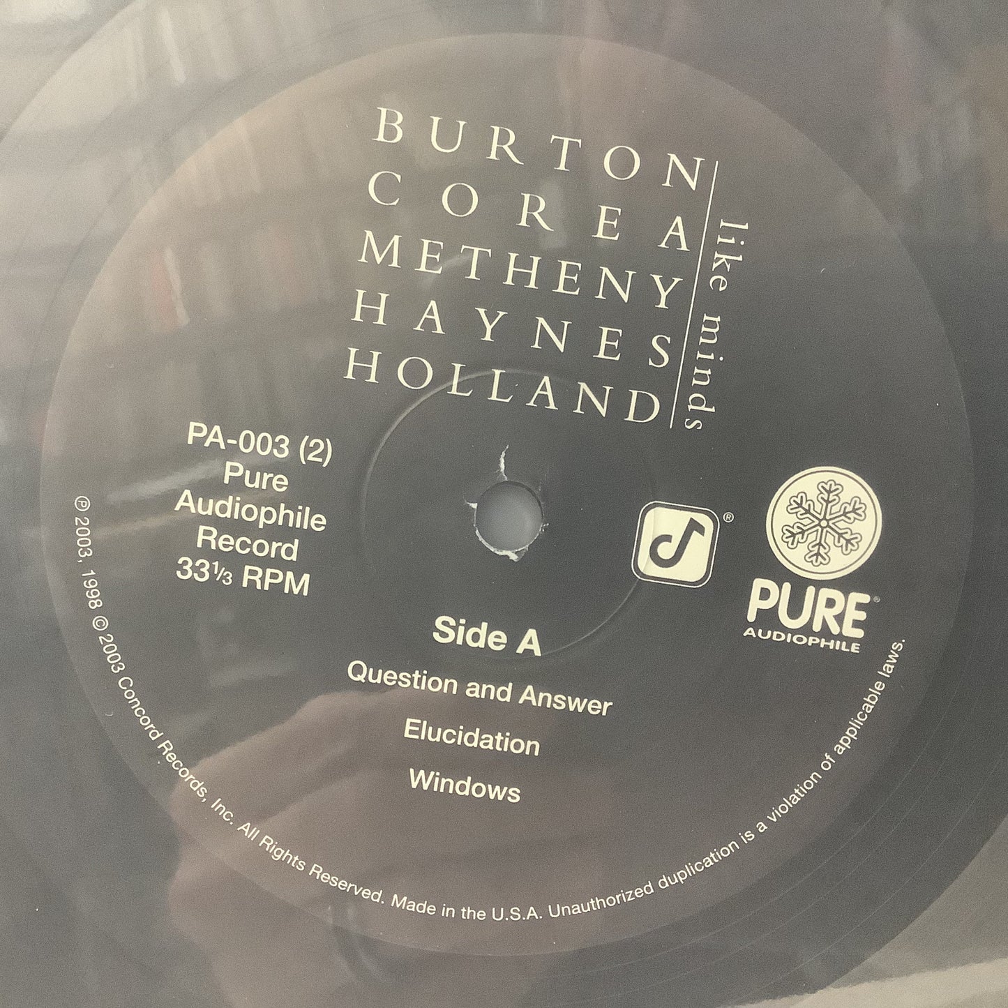 Burton/Corea/Metheny/Haynes/Holland - Like Minds - Pure Audiophile 2x LP Vinyl Record Hub