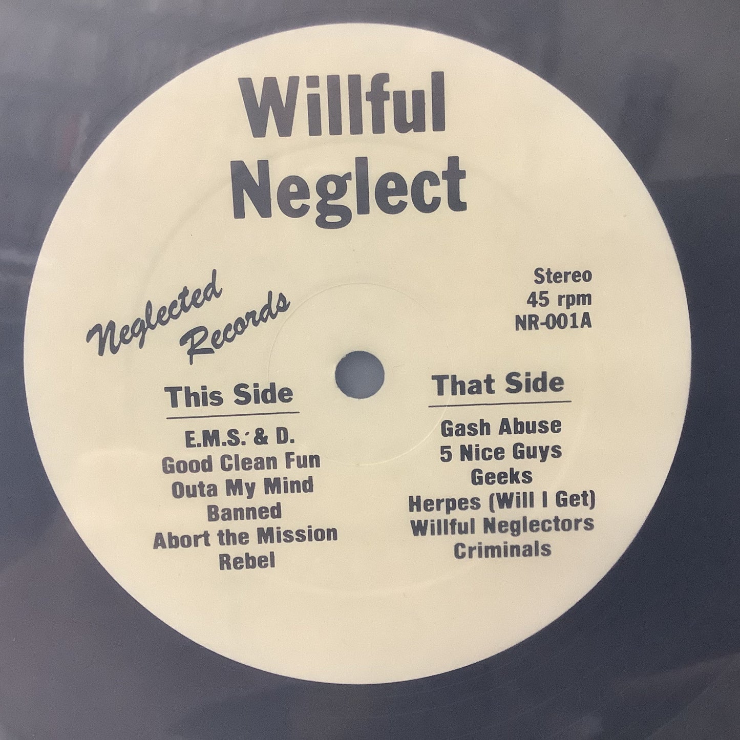 Willful Neglect - Willful Neglect - Neglected LP Vinyl Record Hub