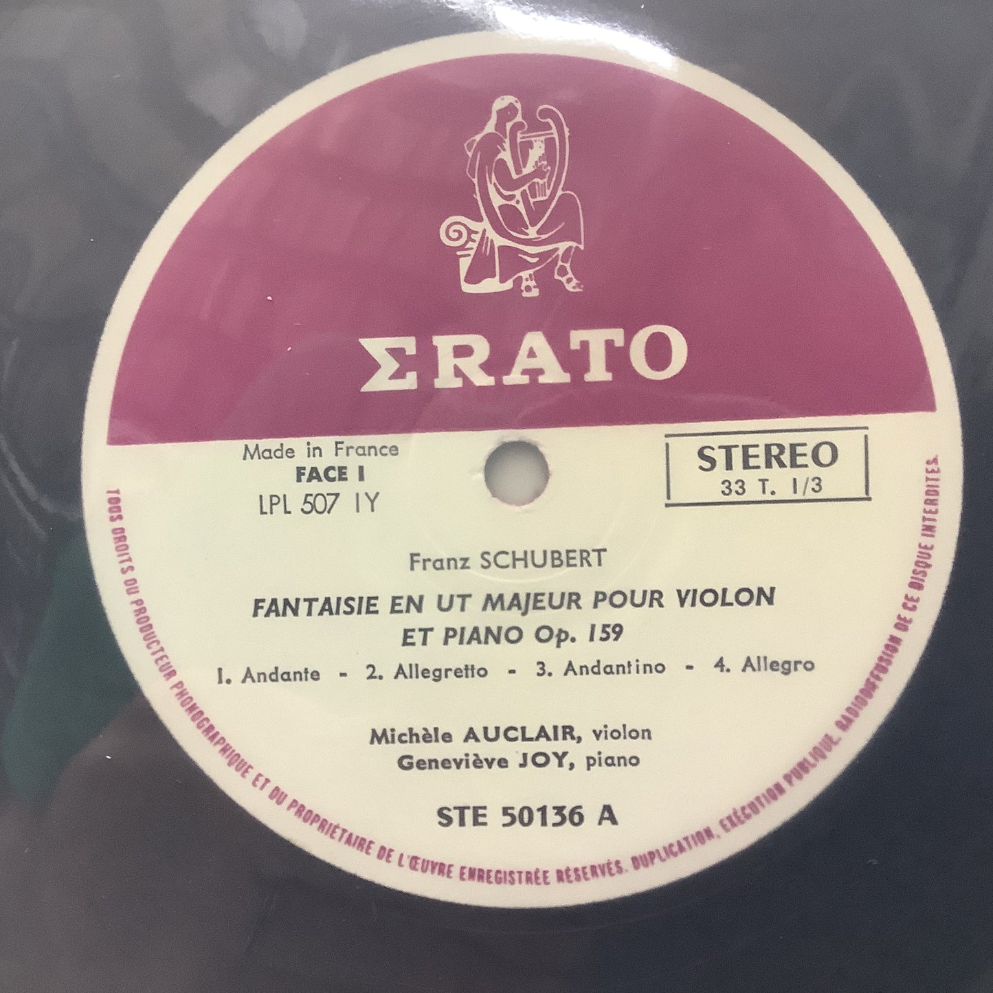 Franz Schubert , Michèle Auclair, Geneviève Joy - Intégrale De L'œuvre Pour Violon & Piano En 2 Volumes Vol. I - Erato LP Vinyl Record Hub