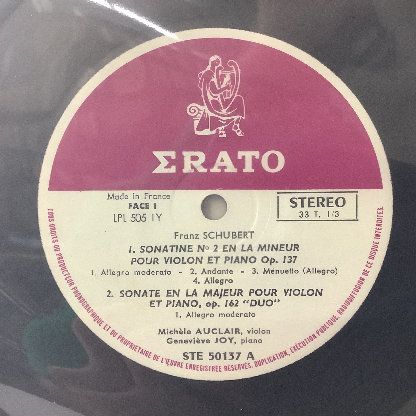 Franz Schubert , Michèle Auclair, Geneviève Joy - Intégrale De L'œuvre Pour Violon & Piano En 2 Volumes Vol. II - Erato LP Vinyl Record Hub