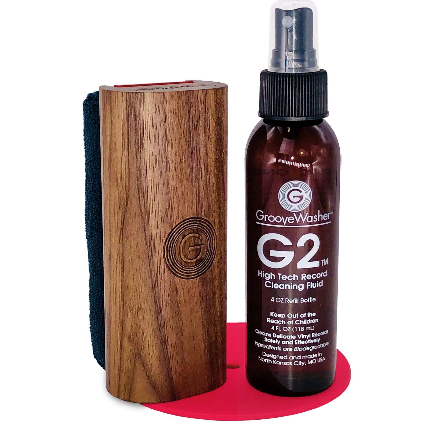 Groovewasher - Record Cleaning Kit The 'In' Groove Customer Edition in Walnut Vinyl LP Hub