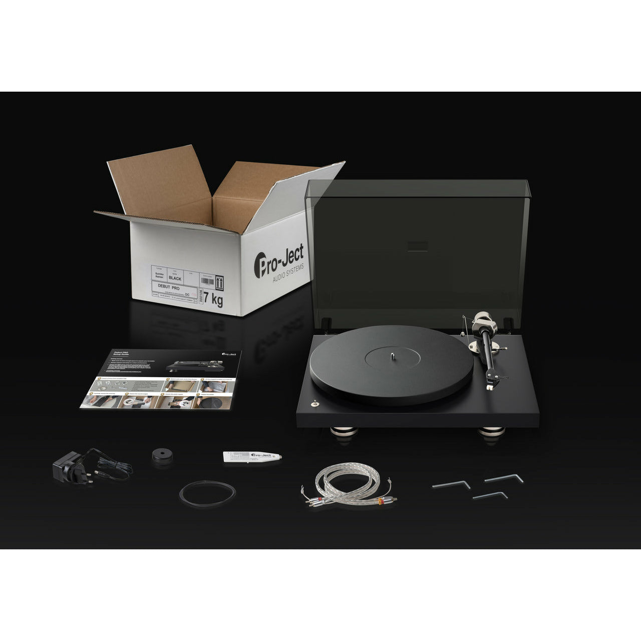Pro-Ject - Debut PRO Turntable With Rainier MM Cartridge Vinyl Record Hub