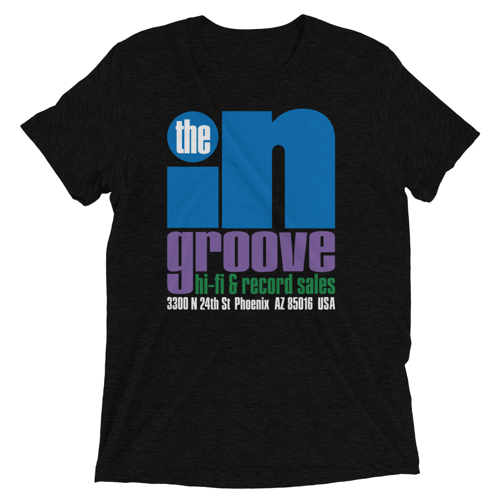 The 'In' Groove Record Store Solid Black Jazzy T-Shirt Vinyl LP Hub