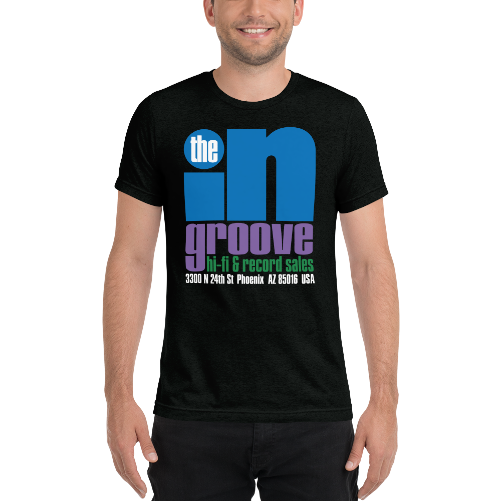 The 'In' Groove Record Store Solid Black Jazzy T-Shirt Vinyl LP Hub