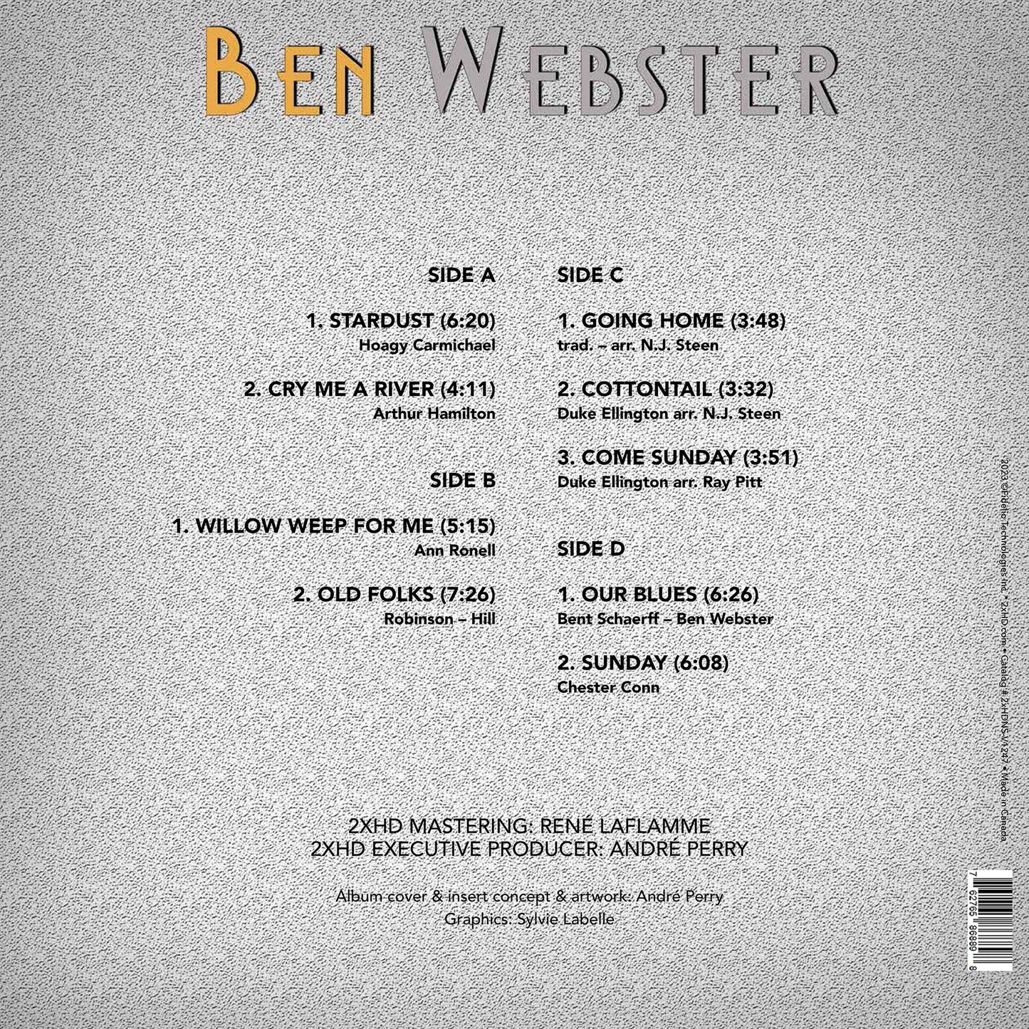 Ben Webster - Stardust - 2xHD LP Vinyl Record Hub