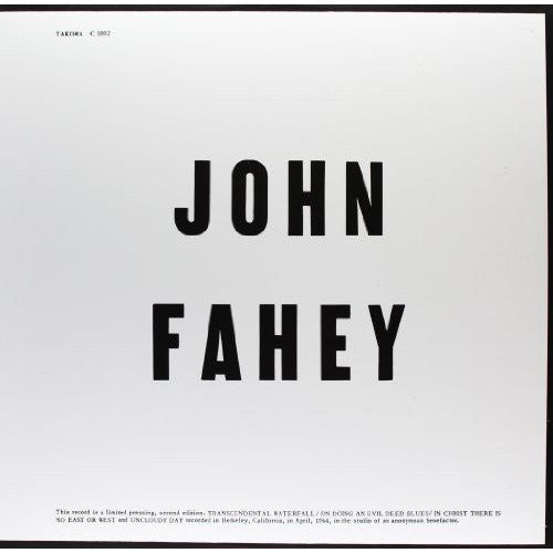 John Fahey - Blind Joe Death - LP Vinyl Record Hub