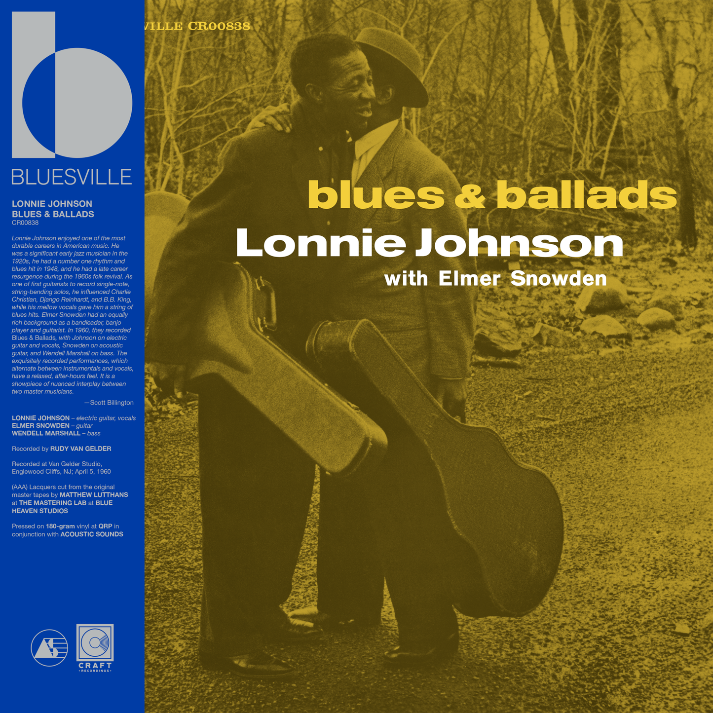 Lonnie Johnson - Blues & Ballads - Bluesville Acoustic Sound Series LP Vinyl Record Hub