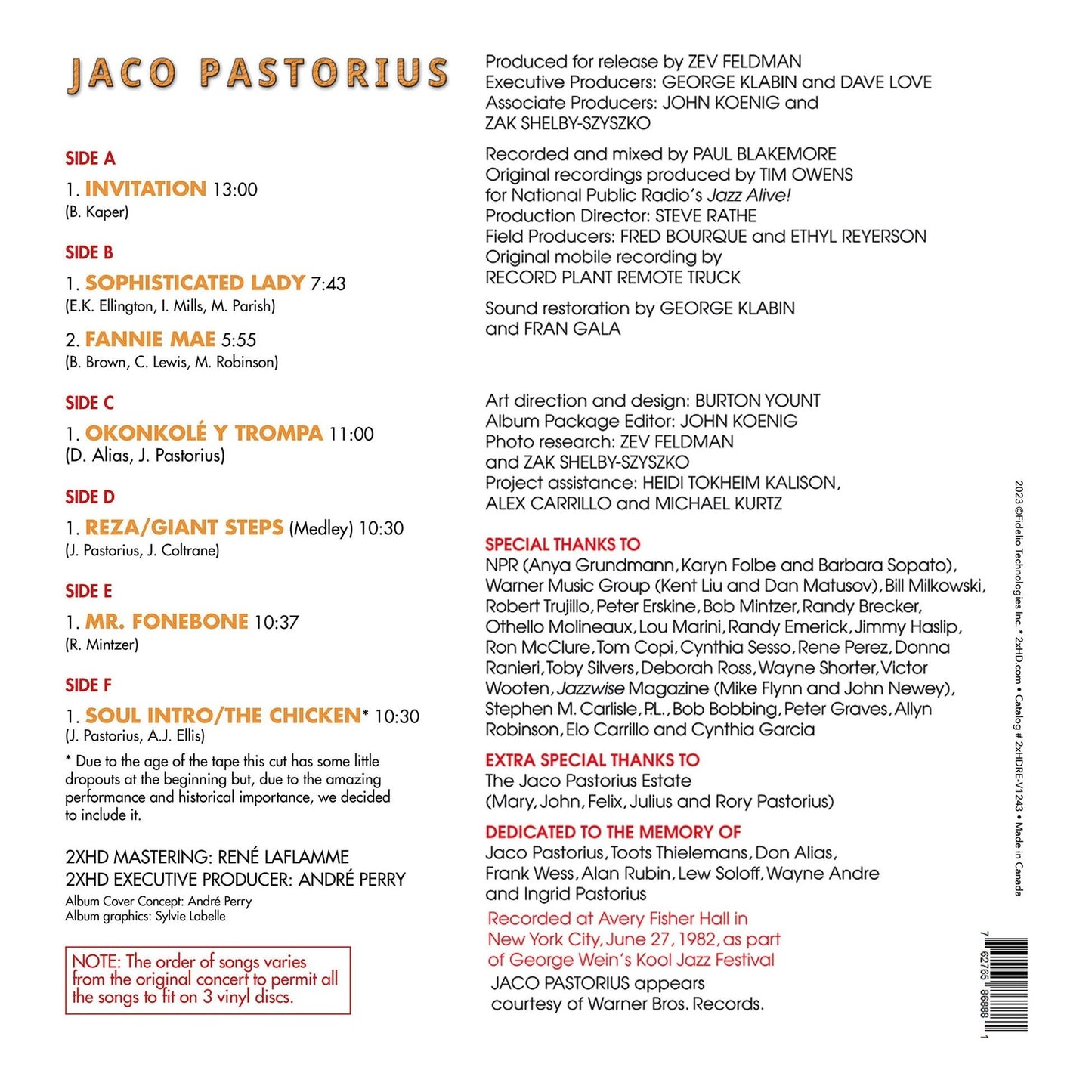 Jaco Pastorius - Truth, Liberty & Soul - 45rpm 3x LP Vinyl Record Hub