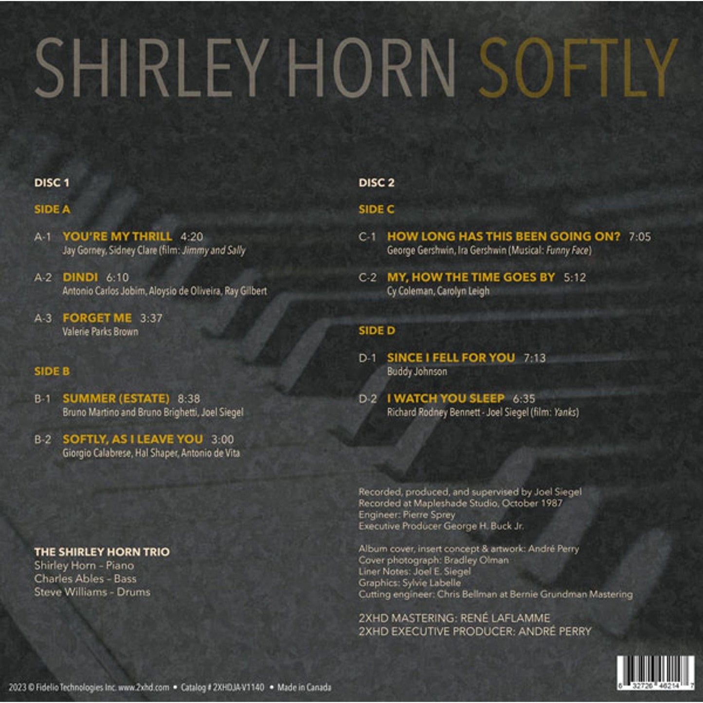 Shirley Horn - Softly - 2xHD LP Vinyl Record Hub