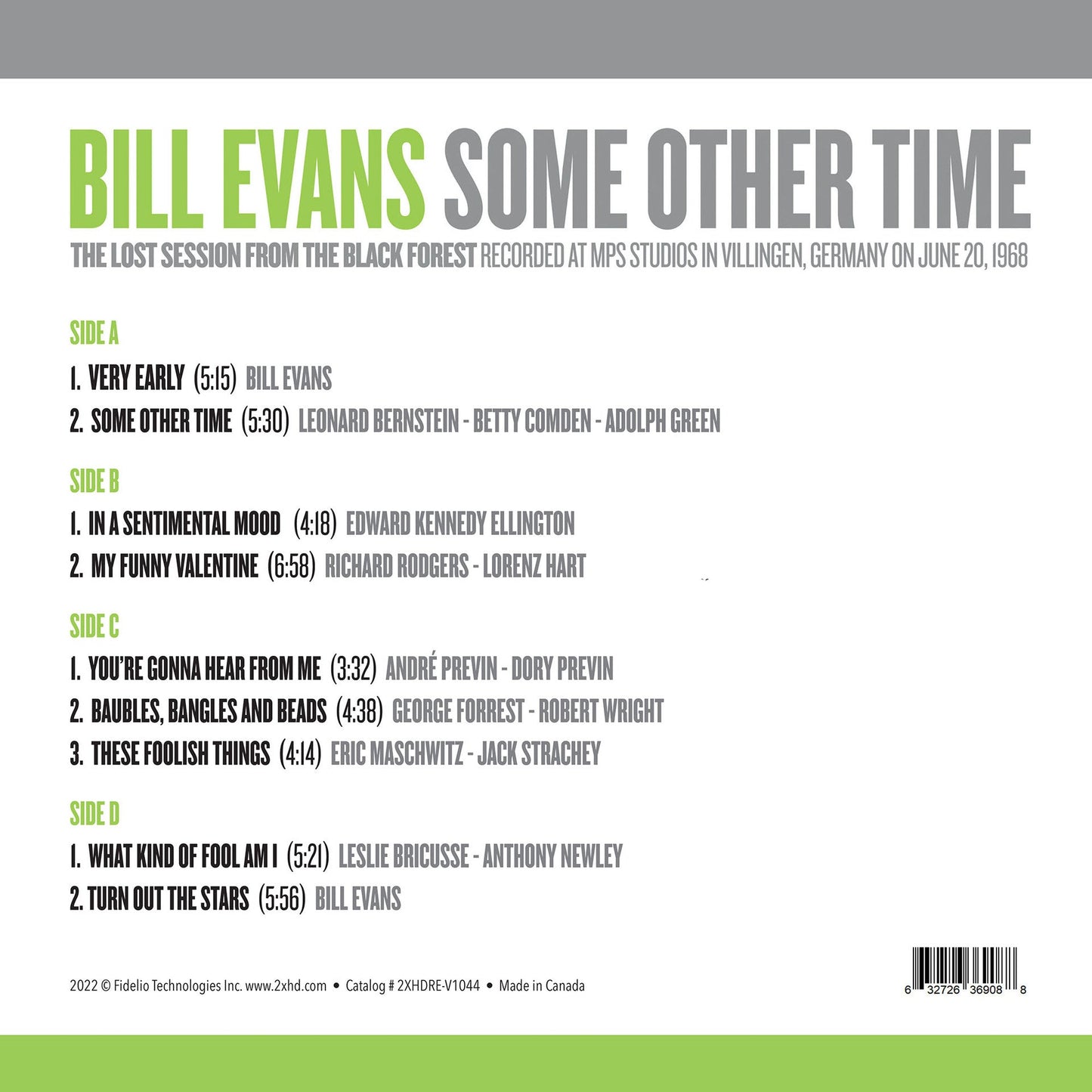 Bill Evans - Some Other Time: The Lost Session from the Black Forest - 45rpm LP Vinyl Record Hub