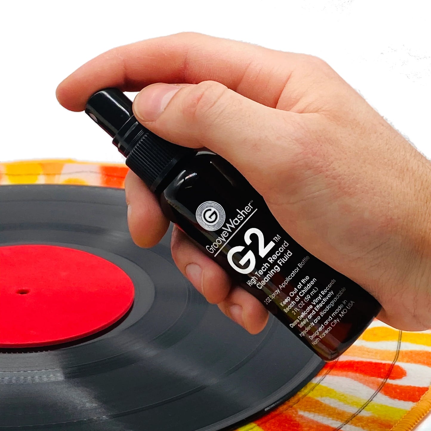 GrooveWasher - G2 Record Cleaning Fluid Kit (2oz. Mist Spray & 4oz. Refill) Vinyl LP Hub