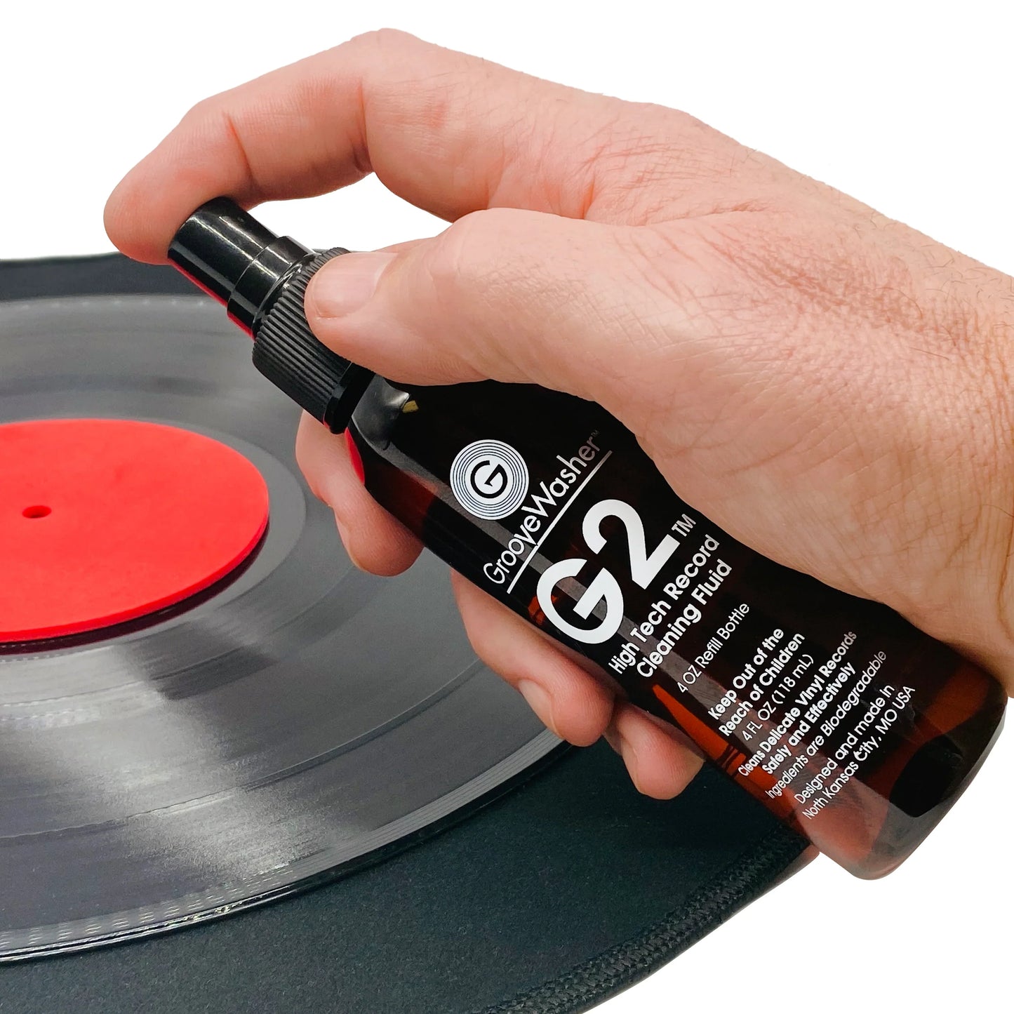 Groovewasher - Record Cleaning Kit The 'In' Groove Customer Edition in Walnut Vinyl LP Hub