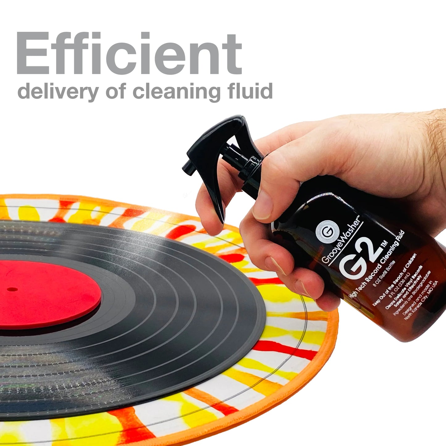 Groovewasher - G2 High Tech Record Cleaning Fluid 8 Oz Refill Bottle Vinyl LP Hub