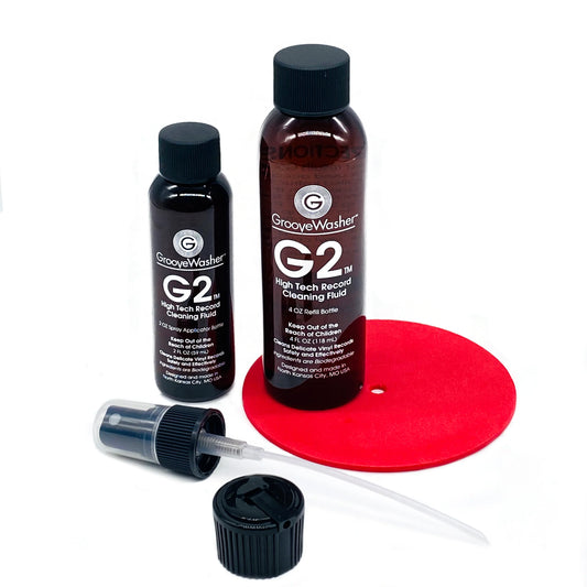 GrooveWasher - G2 Record Cleaning Fluid Kit (2oz. Mist Spray & 4oz. Refill) Vinyl LP Hub