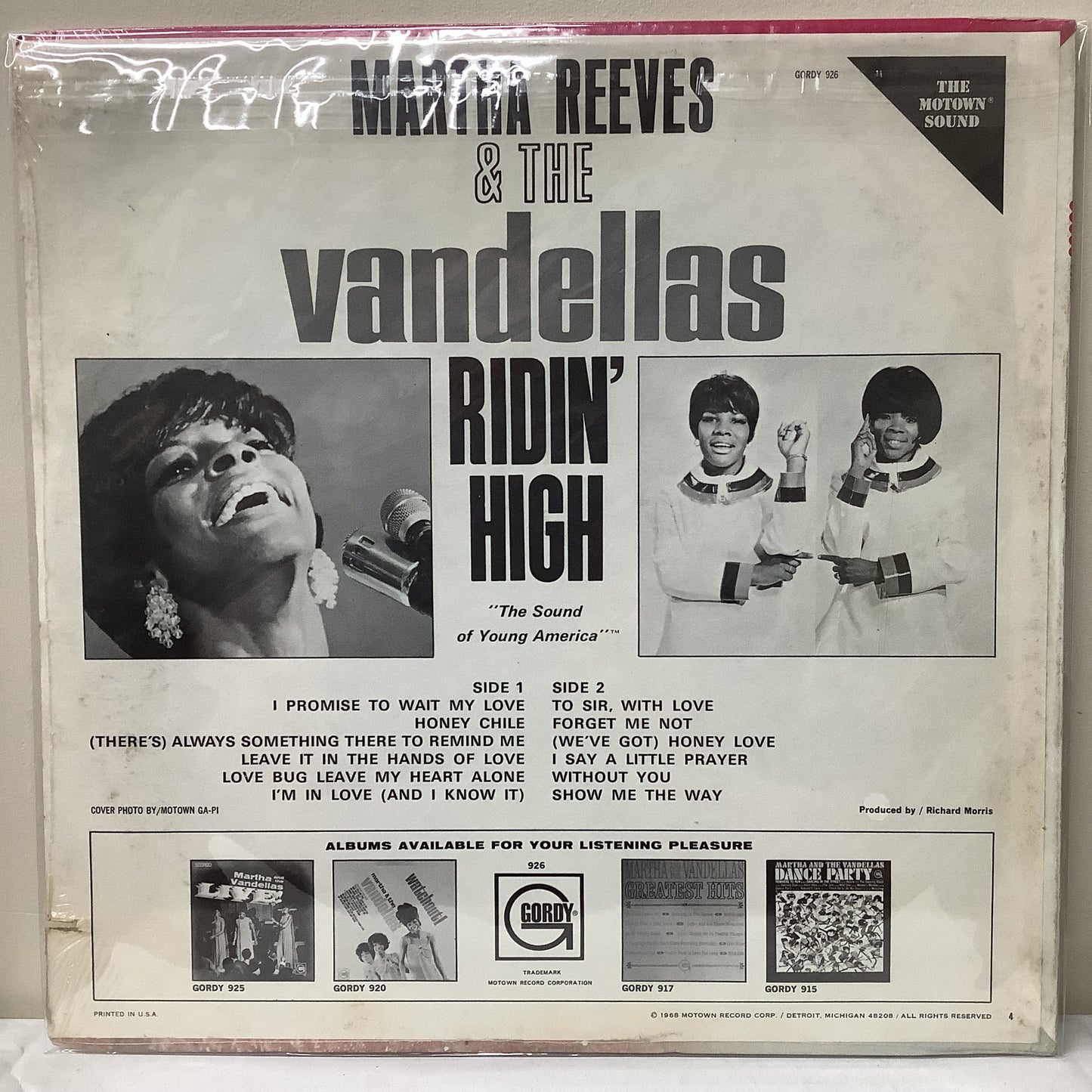 Martha Reeves & The Vandellas - Ridin' High - LP Vinyl Record Hub