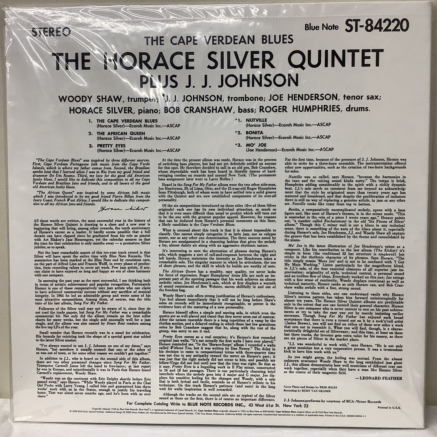 Horace Silver - The Cape Verdean Blues - Blue Note Music Matters LP Vinyl Record Hub