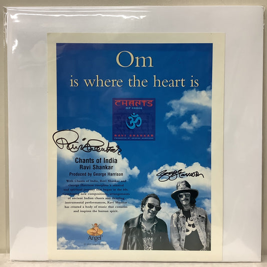 George Harrison and Ravi Shankar AUTOGRAPHED promo sheet Vinyl Record Hub