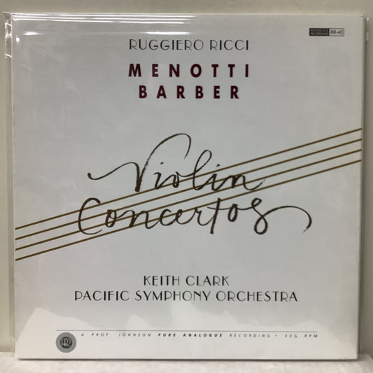 Menotti / Barber - Violin Concertos - Reference Recordings LP Vinyl Record Hub