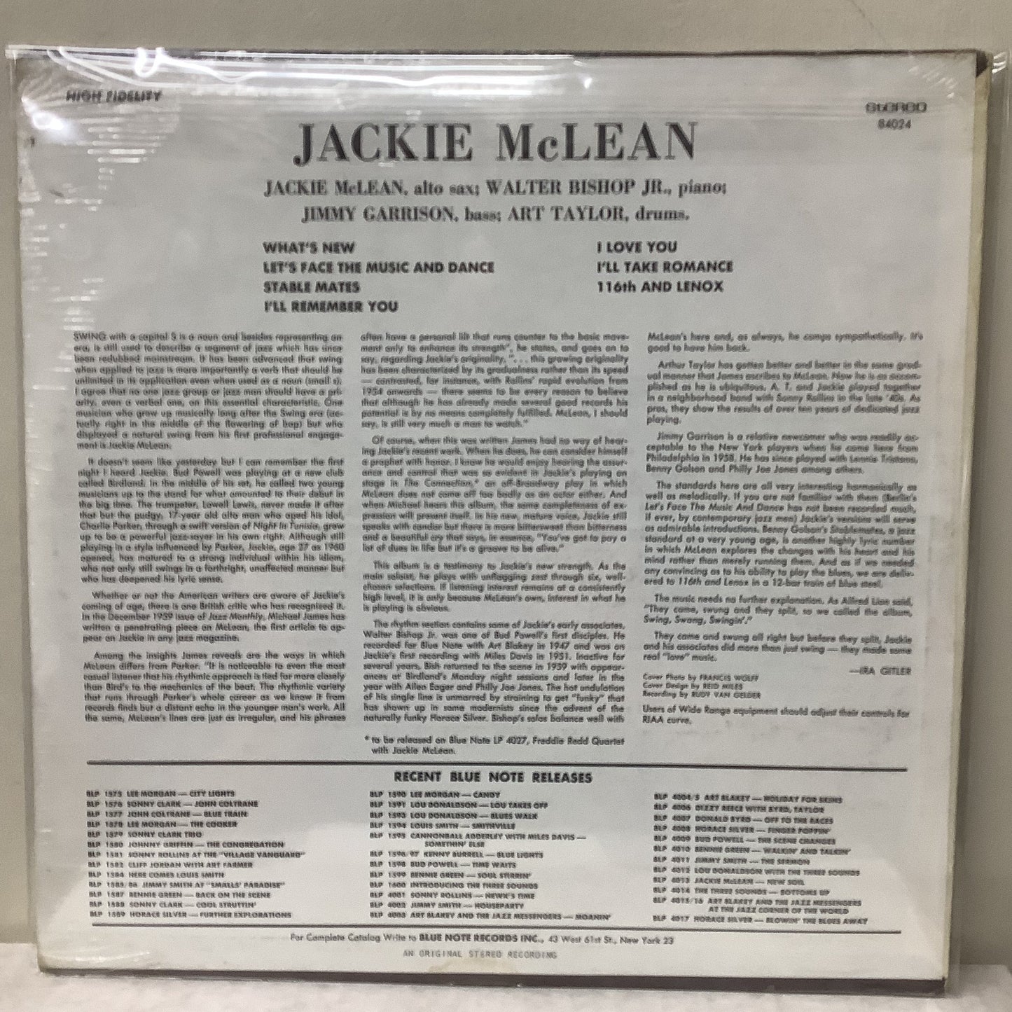 Jackie McLean - Swing Swang Swingin' - Blue Note LP Vinyl Record Hub