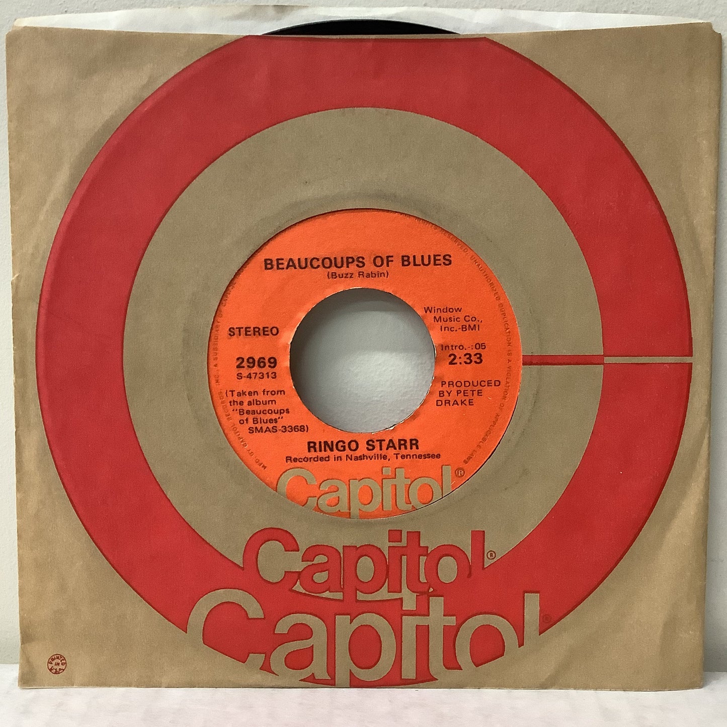 Ringo Starr - Beaucoup of Blues - Capitol Red Label 7" Vinyl Record Hub