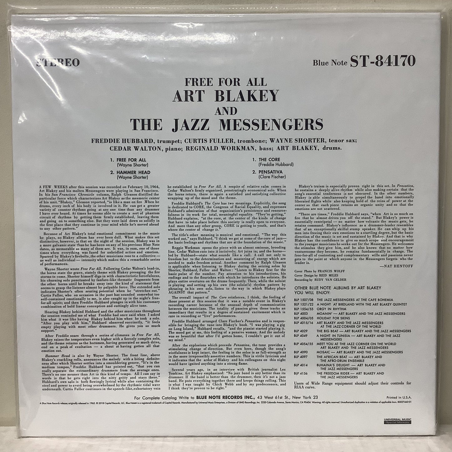 Art Blakey - Free For All - Music Matters SRX LP Vinyl Record Hub