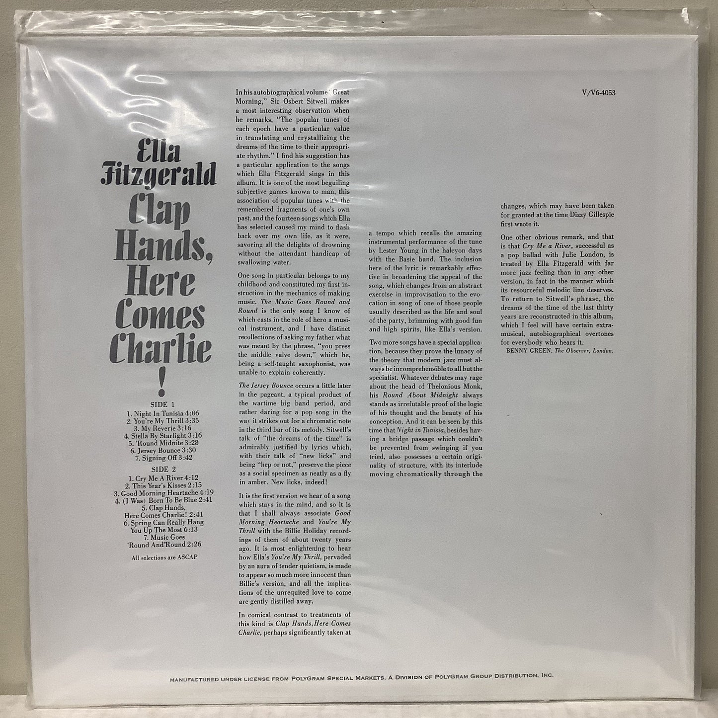 Ella Fitzgerald - Clap Hands, Here Comes Charlie! - Classic Records 200g Quiex-SVP LP Vinyl Record Hub