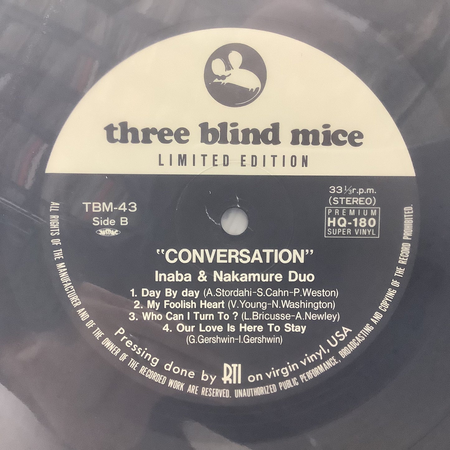 Kunimitsu Inaba & Sadanori Nakamure - Conversation - Three Blind Mice LP Vinyl Record Hub