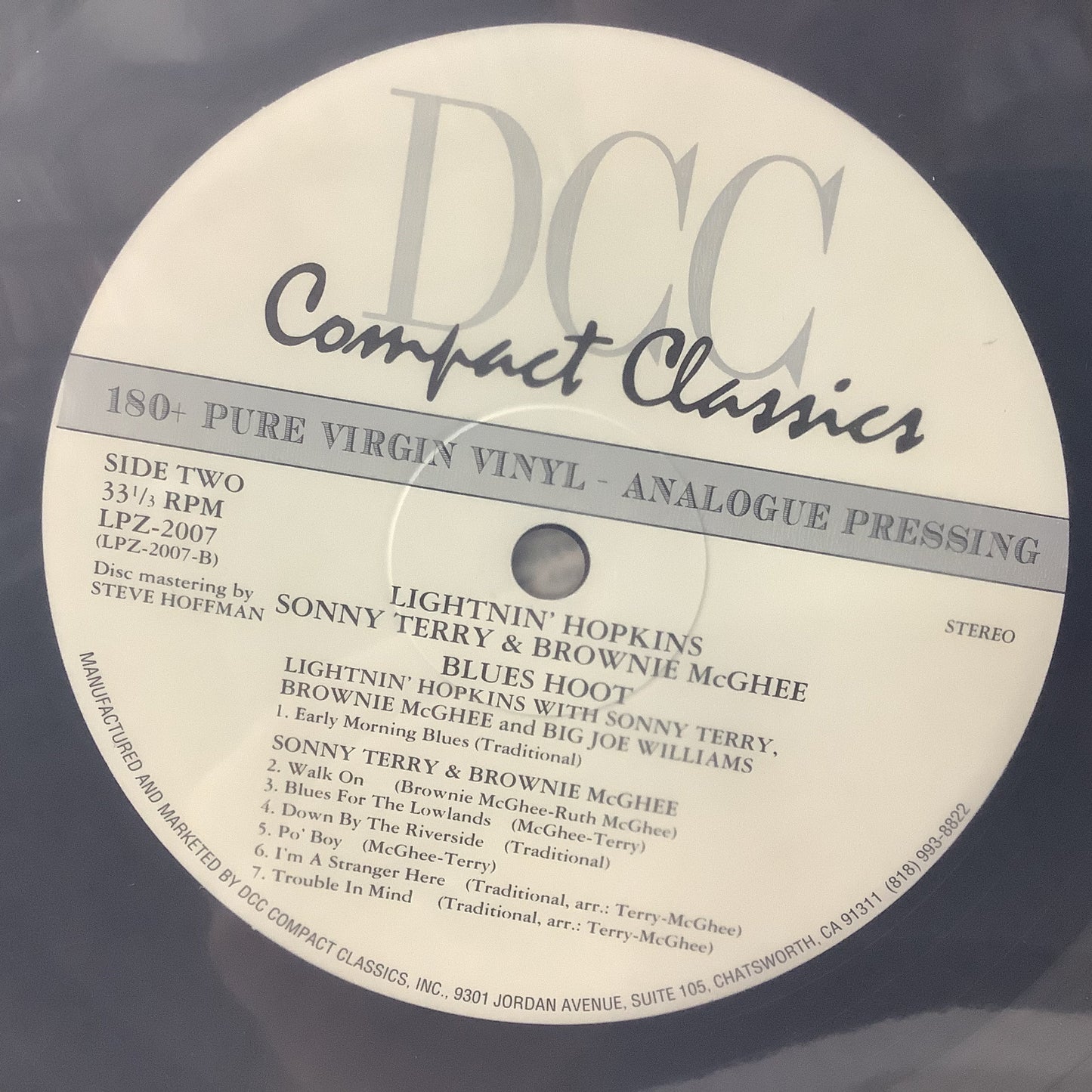 Lightnin' Hopkins/Brownie McGhee/Sonny Terry - Blues Hoot - DCC LP Vinyl Record Hub