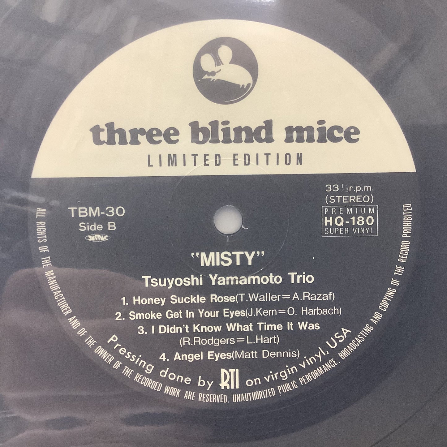 Tsuyoshi Yamamoto - Misty - Three Blind Mice LP Vinyl Record Hub