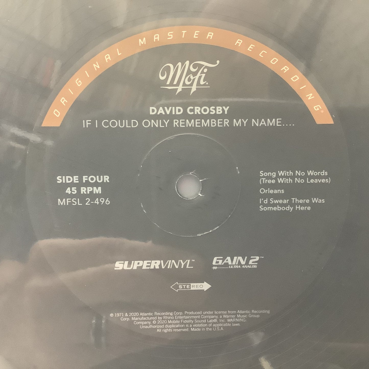 David Crosby - If I Could Only Remember My Name - MFSL 45RPM 2x LP Vinyl Record Hub