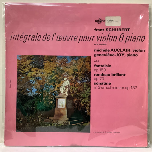 Franz Schubert , Michèle Auclair, Geneviève Joy - Intégrale De L'œuvre Pour Violon & Piano En 2 Volumes Vol. I - Erato LP Vinyl Record Hub