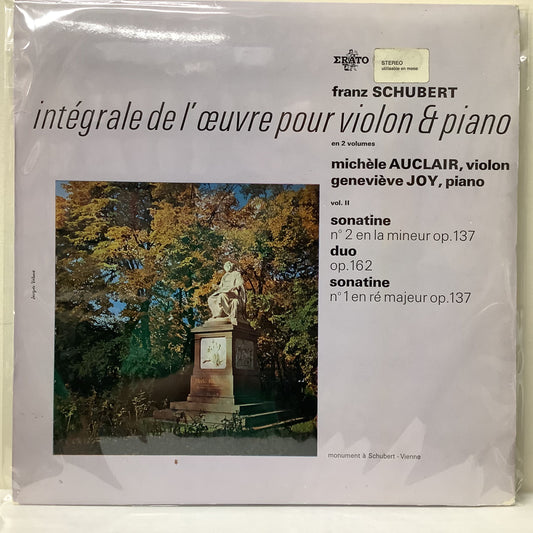 Franz Schubert , Michèle Auclair, Geneviève Joy - Intégrale De L'œuvre Pour Violon & Piano En 2 Volumes Vol. II - Erato LP Vinyl Record Hub
