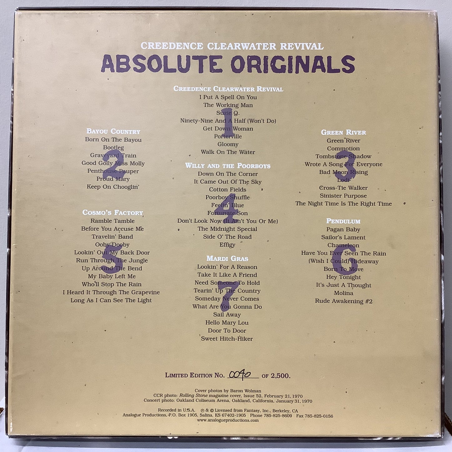Creedence Clearwater Revival - Absolute Originals - Analogue Productions 7x LP Box Set Vinyl Record Hub