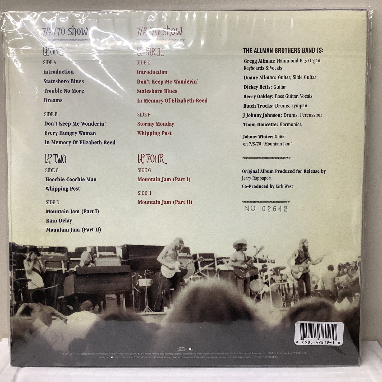 The Allman Brothers - Live at the Atlanta International Pop Festival 1970 - 4x LP Vinyl Record Hub