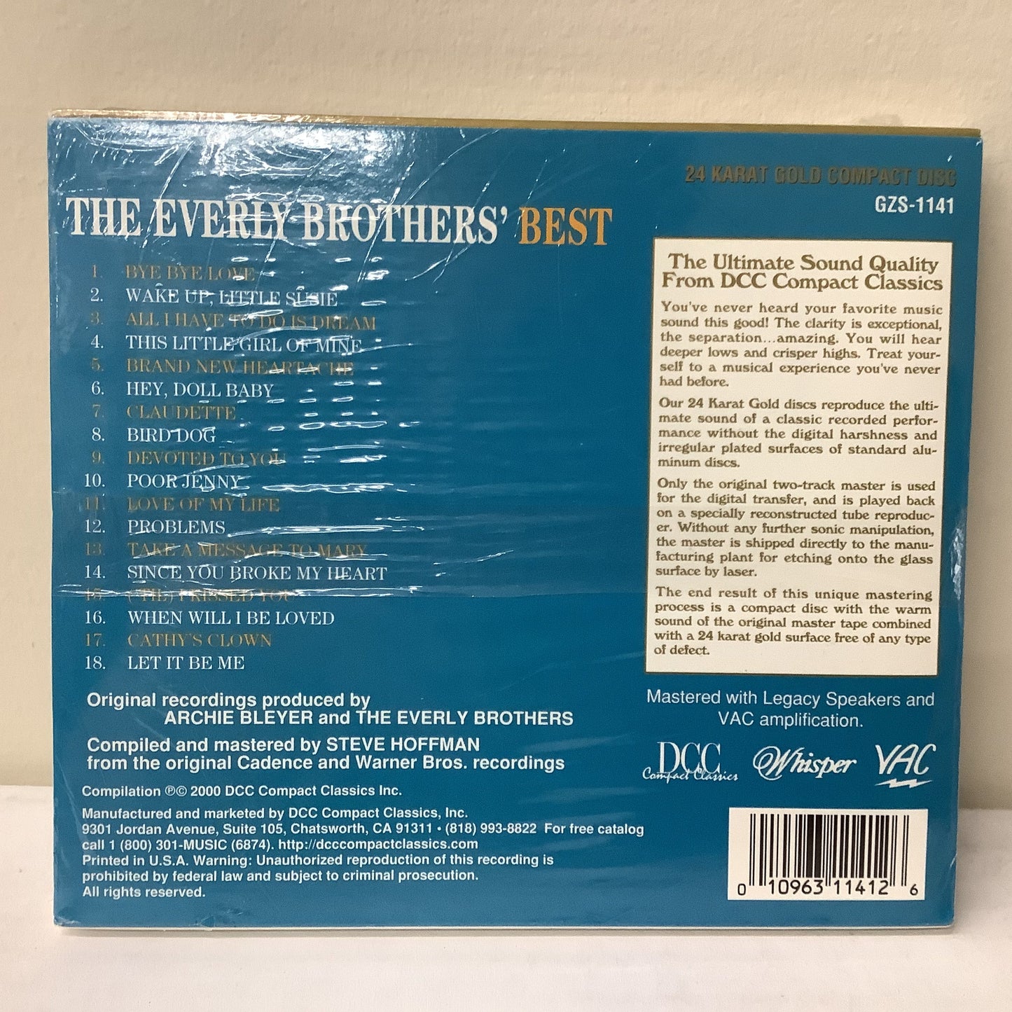 The Everly Brothers - The Everly Brothers' Best - DCC CD Vinyl Record Hub