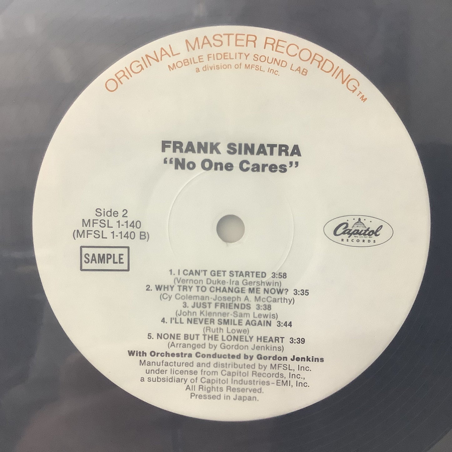 Frank Sinatra - No One Cares - MFSL Sample LP Vinyl Record Hub