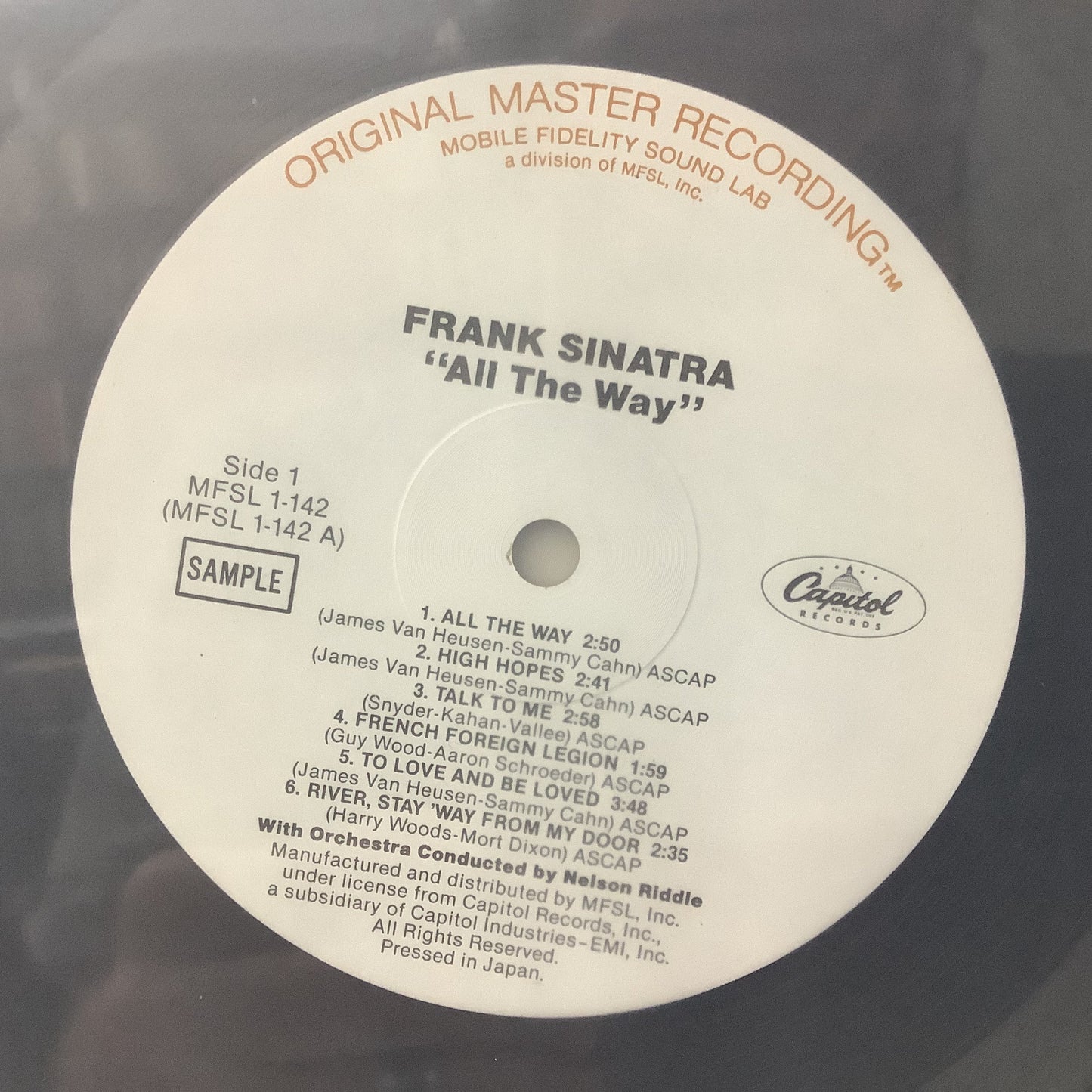 Frank Sinatra - All the Way - MFSL Sample LP Vinyl Record Hub