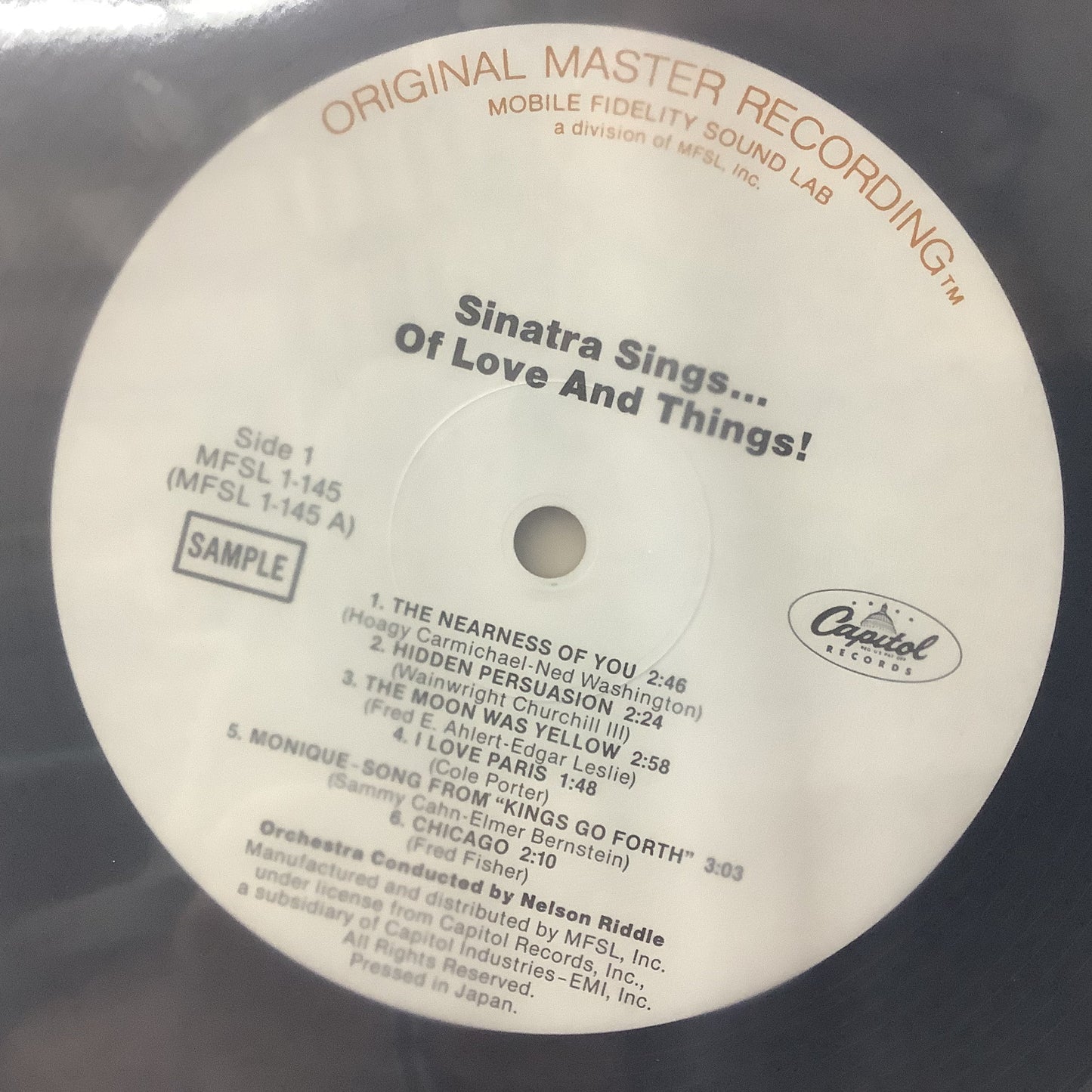 Frank Sinatra - Sings of Love and Things - MFSL Sample LP Vinyl Record Hub
