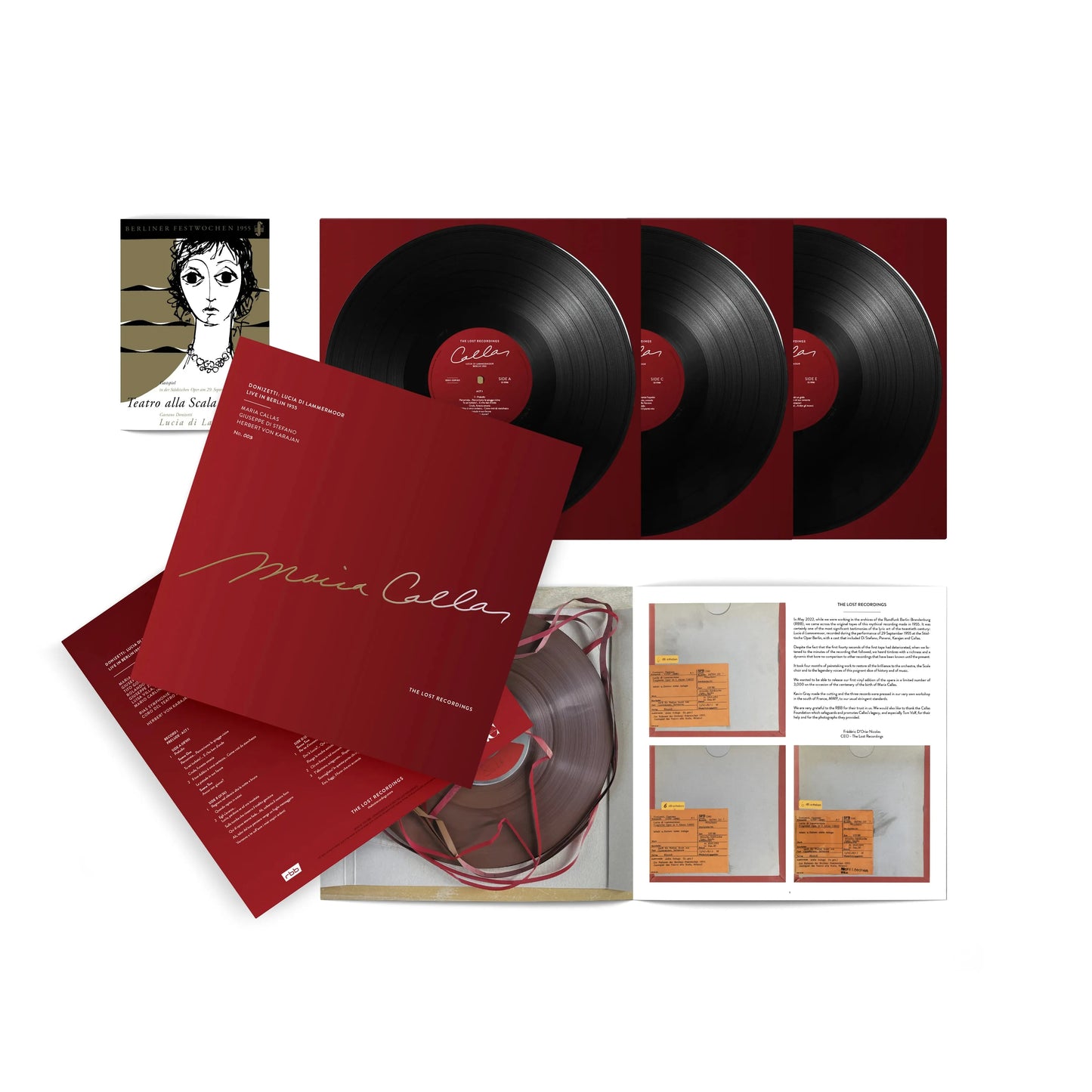 Maria Callas, von Karajan - Donizetti: Lucia Di Lammermoor - Berlin 1955 - The Lost Recordings Box Set LP Vinyl LP Hub